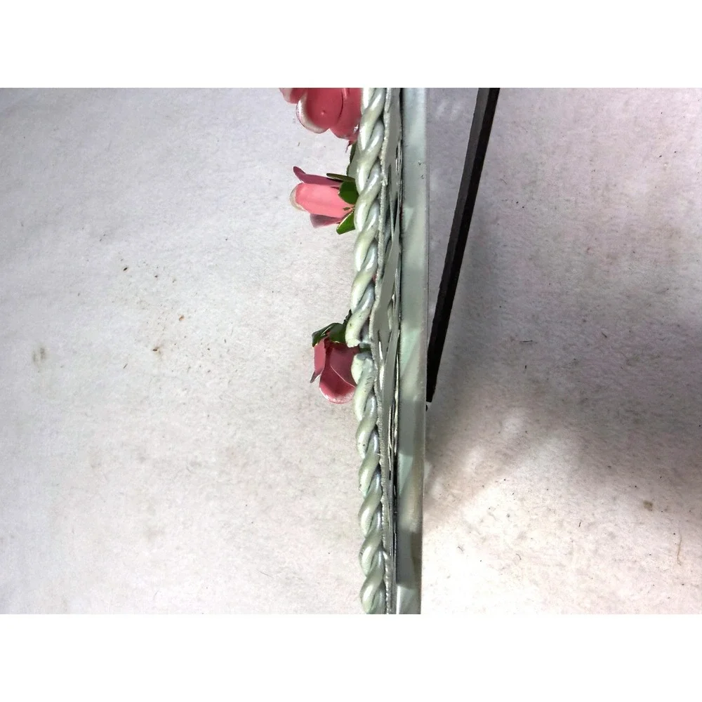 Vintage Pink Rose Metal Photo Frame Shabby Chic Decor
